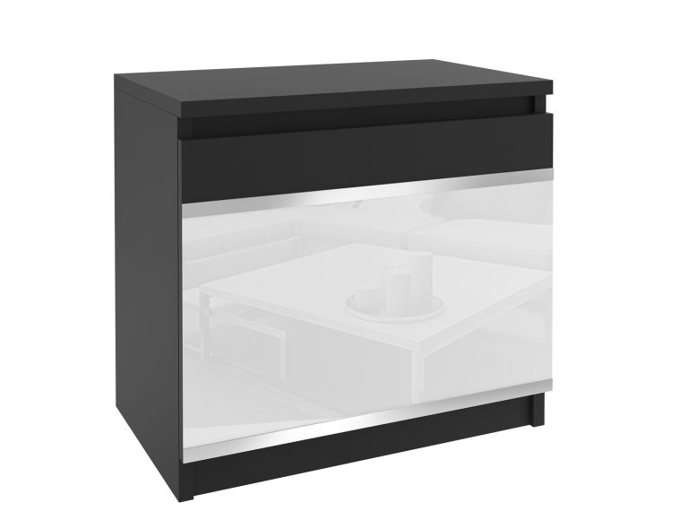 Éjjeliszekrény Belini fekete fehér BH SN1/1/B/B/4W/0
