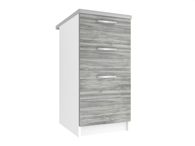 Konyhaszekrény Belini alsó fiókokkal 40 cm szürke Antracit Glamour Wood munkalappal TOR SDSZ40/0/WT/GW/0/E
