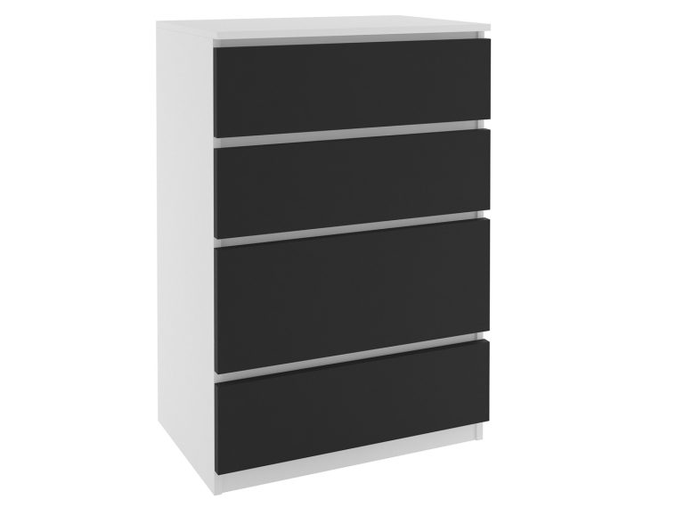 Komód 76 Belini fehér / fekete SI KOM1/1/W/B/0/0