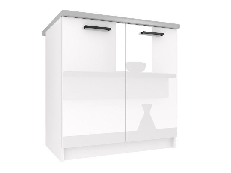Konyhaszekrény alsó 80 cm fehér fényú INF SD80/0/WT/W/0/B1 