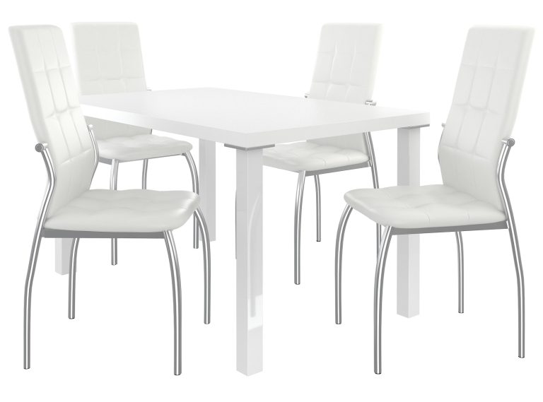 Étkezőgarnitúra 1 + 4 Belini fehér / fehér LOR/0/ZES/W/4W