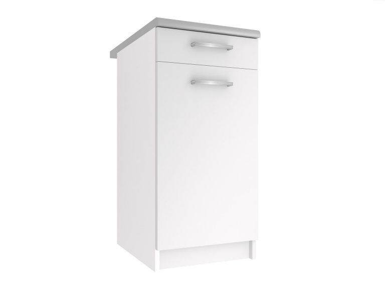 Konyhaszekrény Belini alsó fiókokkal 40 cm fehér matt munkalappal TOR SDSZ1-40/1/WT/WT/0/E
