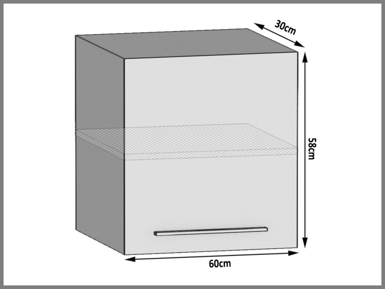 Konyhaszekrény Belini felső 60 cm szürke antracit Glamour Wood TOR SG60/1/WT/GW1/0/E