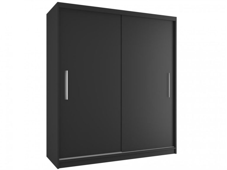 Tolóajtós szekrény 158 cm Belini fekete matt SI SZP3/1/B/B/0/AL