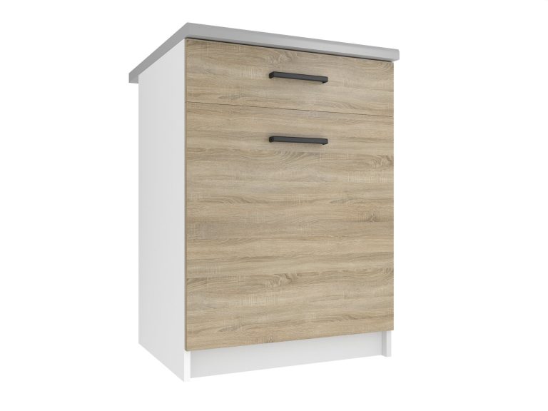 Konyhaszekrény Belini alsó fiókokkal 60 cm tölgy sonoma munkalap nélkül TOR SDSZ1-60/0/WT/DS/BB/B1