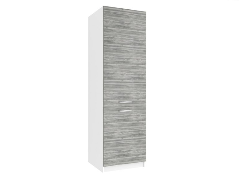 Magas konyhaszekrény Belini beépített hűtőhöz 60 cm szurke antracit Glamour Wood TOR SSL60/0/WT/GW/0/E
