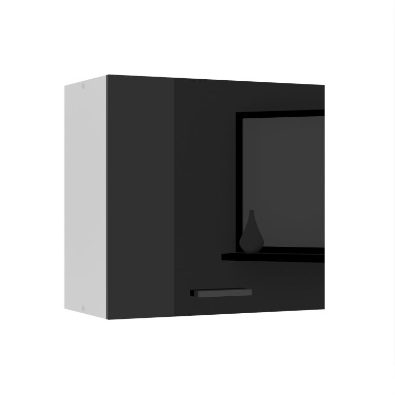 Konyhaszekrény Belini Premium Full Version felső 60 cm fekete fényú INF SG60/0/WT/B/0/B1/PP
