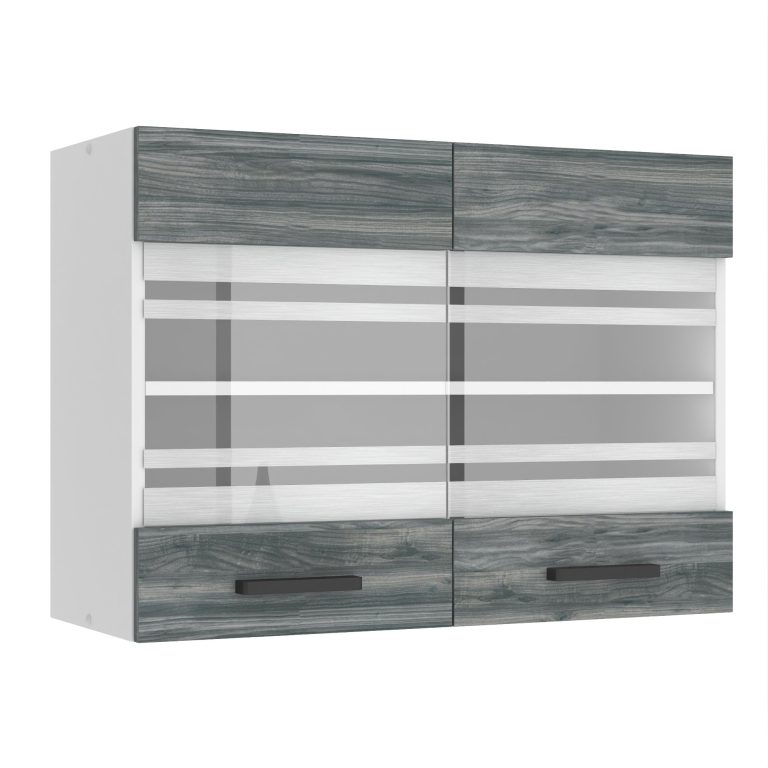 Konyhaszekrény Belini Premium Full Version felső 80 cm szurke antracit Glamour Wood TOR SGW80/0/WT/GW/0/B1/PP
