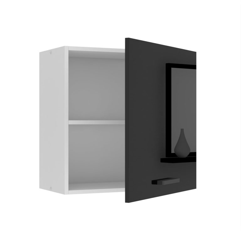 Konyhaszekrény Belini Premium Full Version felső 60 cm fekete fényú INF SG60/0/WT/B/0/B1/PP
