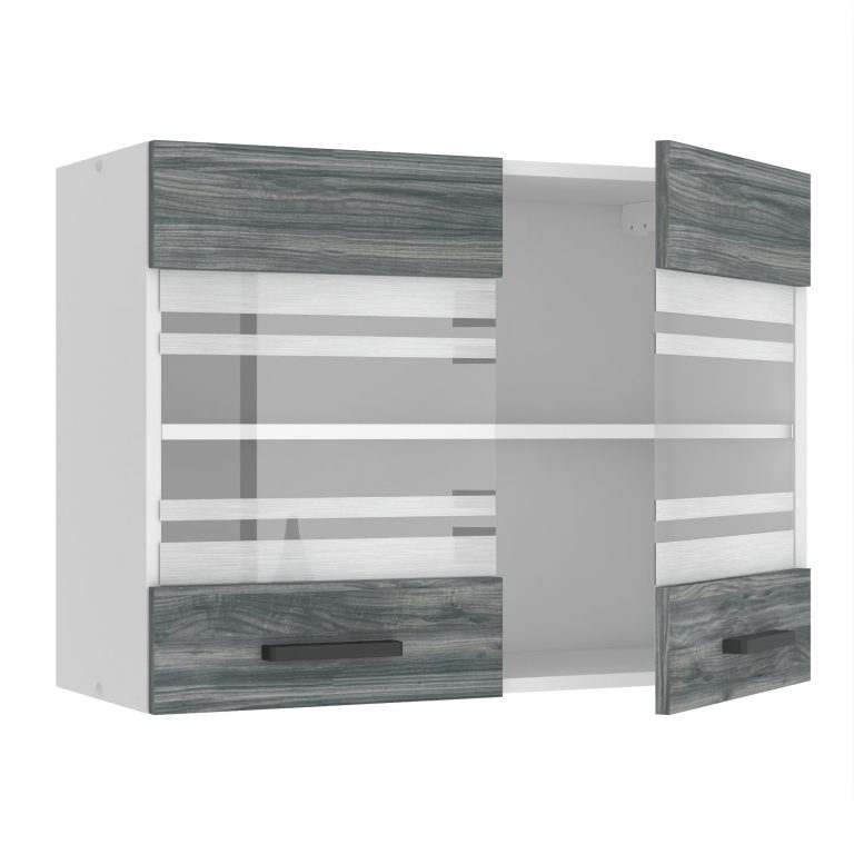 Konyhaszekrény Belini Premium Full Version felső 80 cm szurke antracit Glamour Wood TOR SGW80/0/WT/GW/0/B1/PP