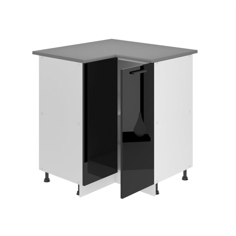 Sarok konyhaszekrény Belini Premium Full Version alsó 90 cm fekete fényú munkalappal INF SNP90/0/WT/B/B/B1/PP
