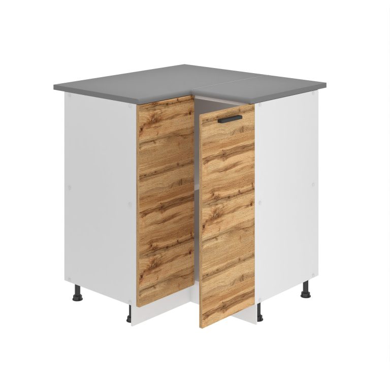 Sarok konyhaszekrény Belini Premium Full Version alsó 90 cm tolgy wotan munkalappal TOR SNP90/0/WT/DW/B/B1/PP
