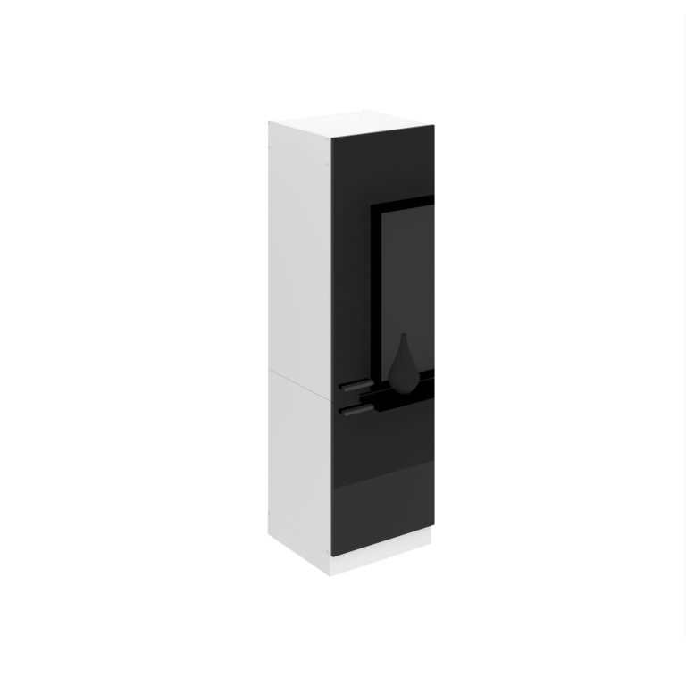 Magas konyhaszekrény Beleni Premium Full Version beépített hűtőhöz 60 cm fekete fényú INF SSL60/0/WT/B/0/B1/PP