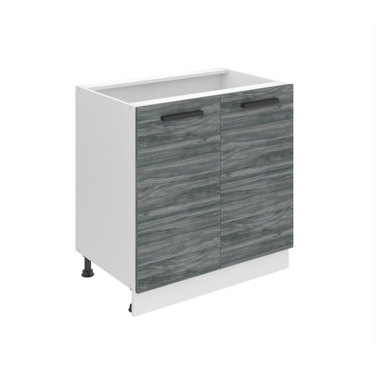 Konyhaszekrény Belini alsó 80 cm szurke antracit Glamour Wood munkalap nélkül TOR SD80/0/WT/GW/0/B1/PP
