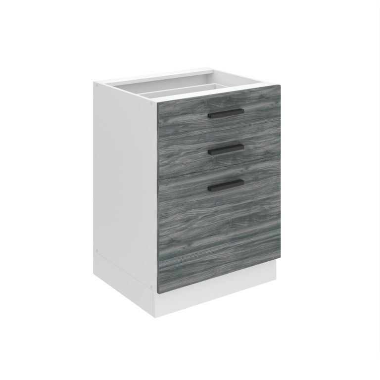 Konyhaszekrény Belini Premium Full Version alsó fiókokkal 60 cm szürke antracit Glamour Wood munkalap nélkül TOR SDSZ60/0/WT/GW/0/B1/PP

