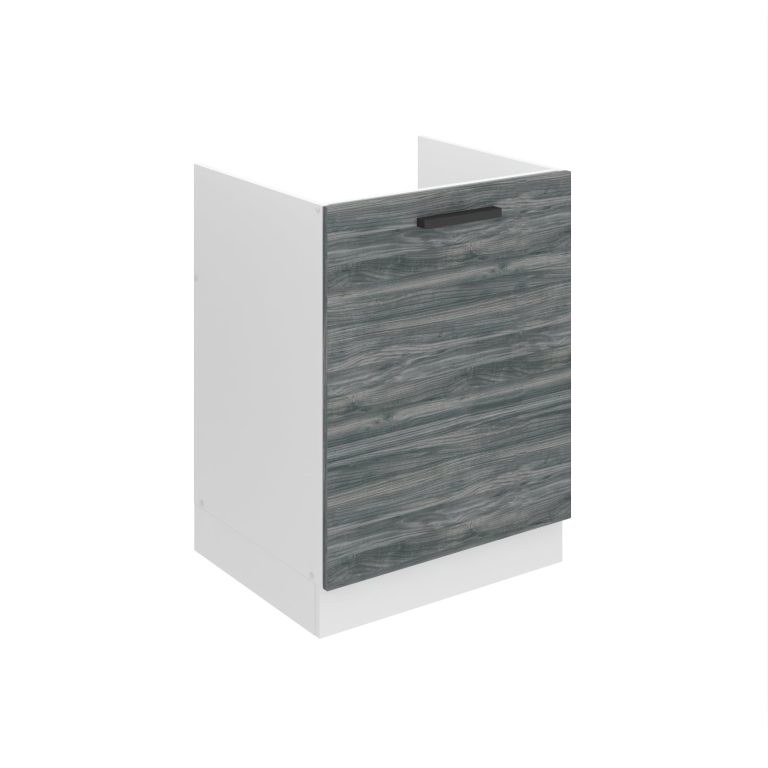 Konyhaszekrény Belini Premium Full Version mosogatóhoz 60 cm szurke antracit Glamor Wood munkalap nélkül TOR SDZ60/0/WT/GW/0/B1/PP
