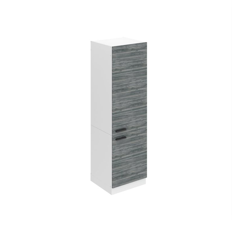 Magas konyhaszekrény Beleni Premium Full Version beépített hűtőhöz 60 cm szurke antracit Glamour Wood TOR SSL60/0/WT/GW/0/B1/PP