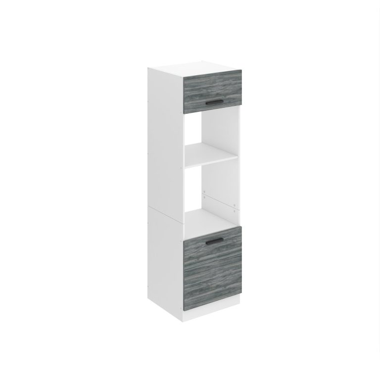 Magas konyhaszekrény Beleni Premium Full Version beépített tűzhelyhez 60 cm szurke antracit Glamour Wood TOR SSP60/0/WT/GW/0/B1/PP