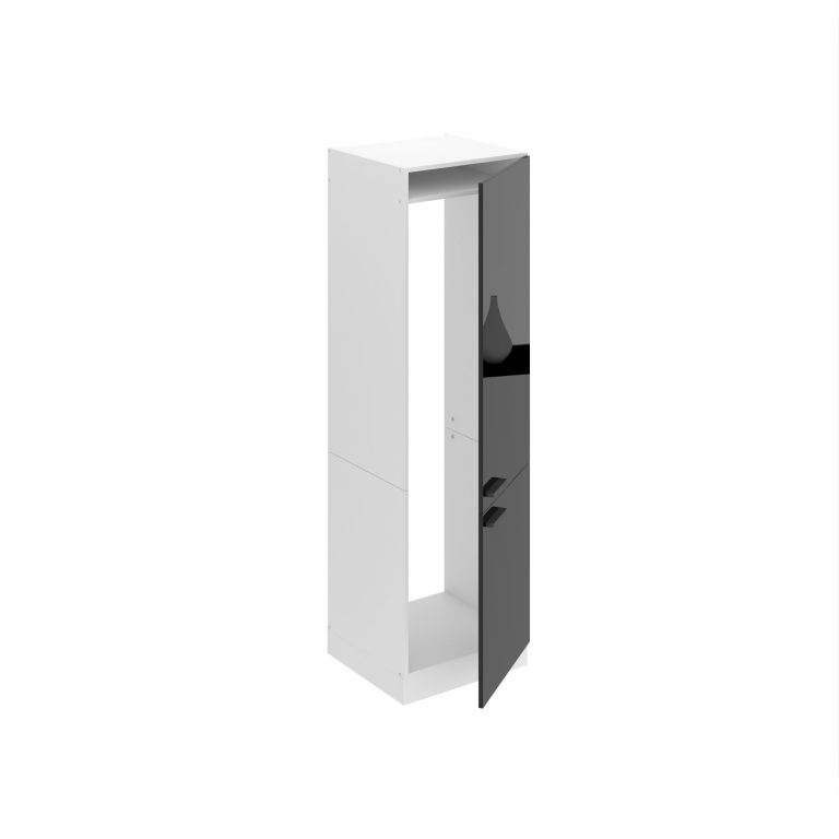 Magas konyhaszekrény Beleni Premium Full Version beépített hűtőhöz 60 cm fekete fényú INF SSL60/0/WT/B/0/B1/PP