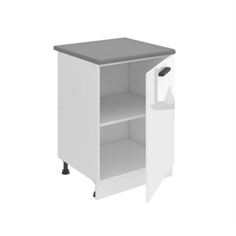 Konyhaszekrény Belini Premium Full Version alsó 60 cm fehér fényű  munkalap nélkül INF SD60/0/WT/W/0/B1/PP

