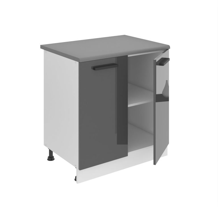  Konyhaszekrény Belini alsó 80 cm szurke fényú munkalap nélkül INF SD80/0/WT/S/0/B1/PP
