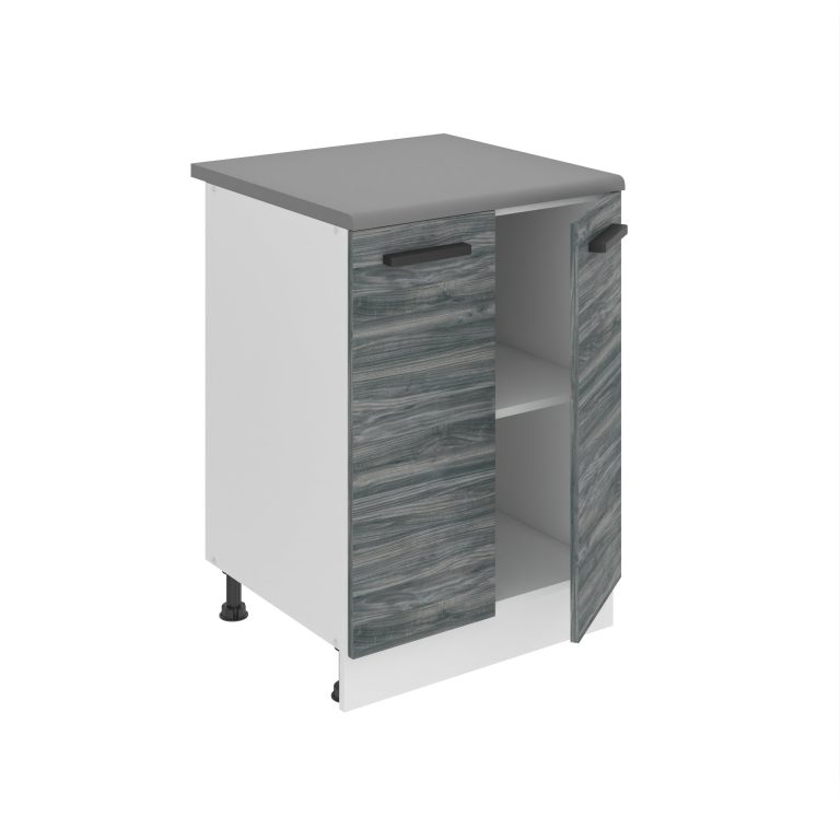 Konyhaszekrény Belini Premium Full Version alsó 60 cm szurke antracit Glamour Wood munkalap nélkül TOR SD2-60/0/WT/GW/0/B1/PP
