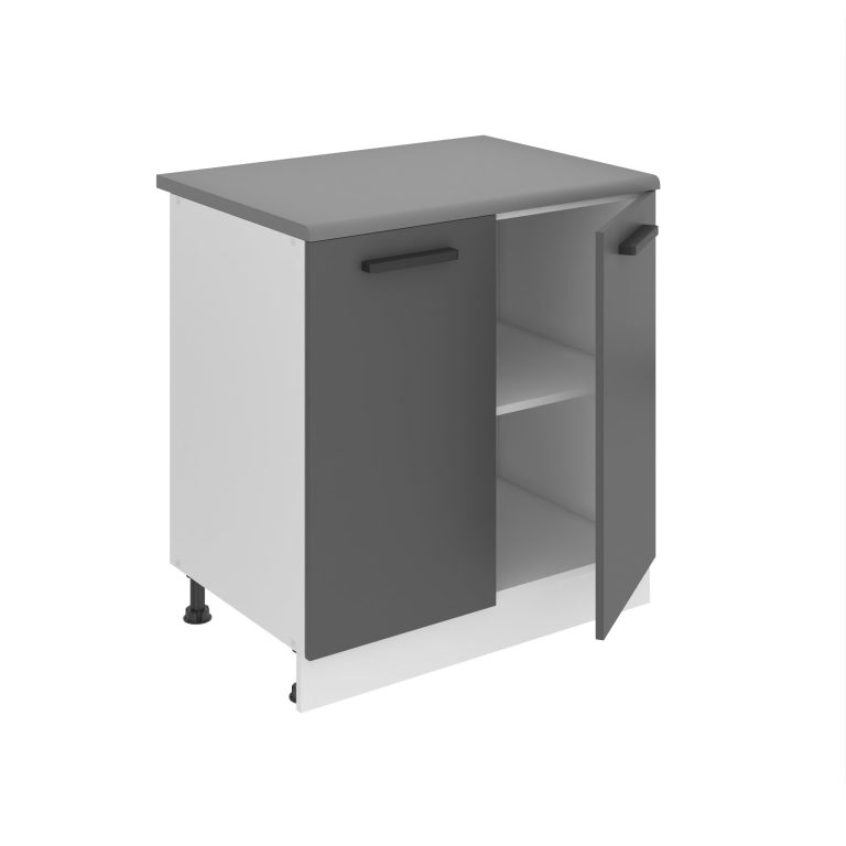 Konyhaszekrény Belini alsó 80 cm szurke matt munkalap nélkül TOR SD80/0/WT/SR/0/B1/PP

