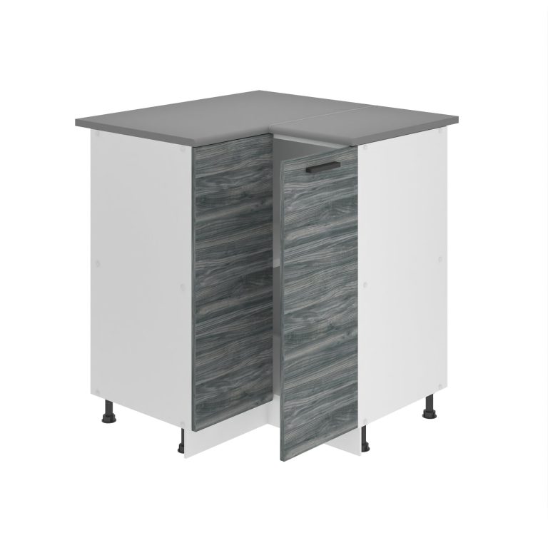 Sarok konyhaszekrény Belini Premium Full Version alsó 90 cm szurke antracit Glamour Wood munkalap nélkül TOR SNP90/0/WT/GW/0/B1/PP
