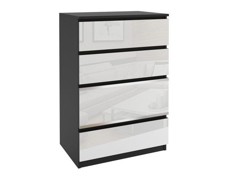 Komód 30 Belini fekete / fehér BH KOM1/2/B/B/4W/0
