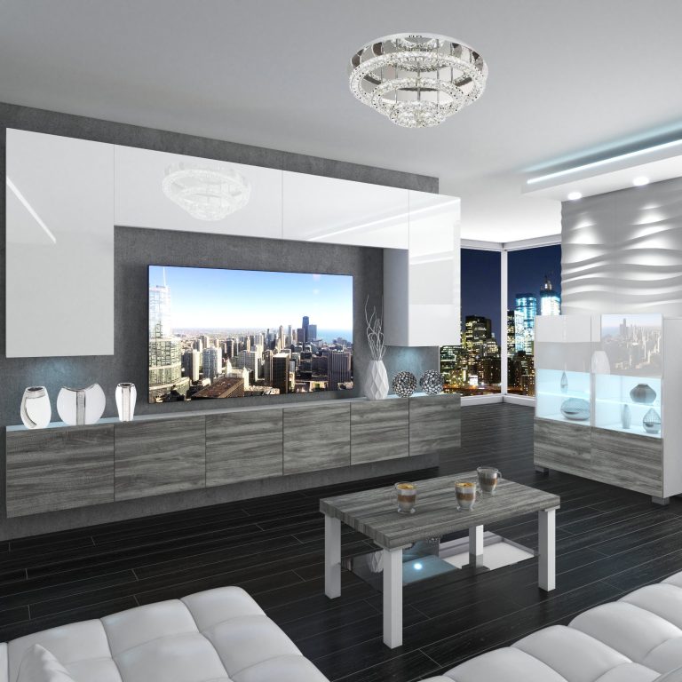 Konferencia asztal Belini Premium Full Version szürke antracit Glamour Wood NEX SK1/0/W/GW/0/0