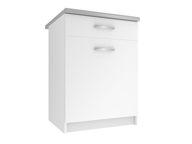 Konyhaszekrény Belini alsó fiókokkal 60 cm fehér matt munkalappal TOR SDSZ1-60/0/WT/WT/0/E
