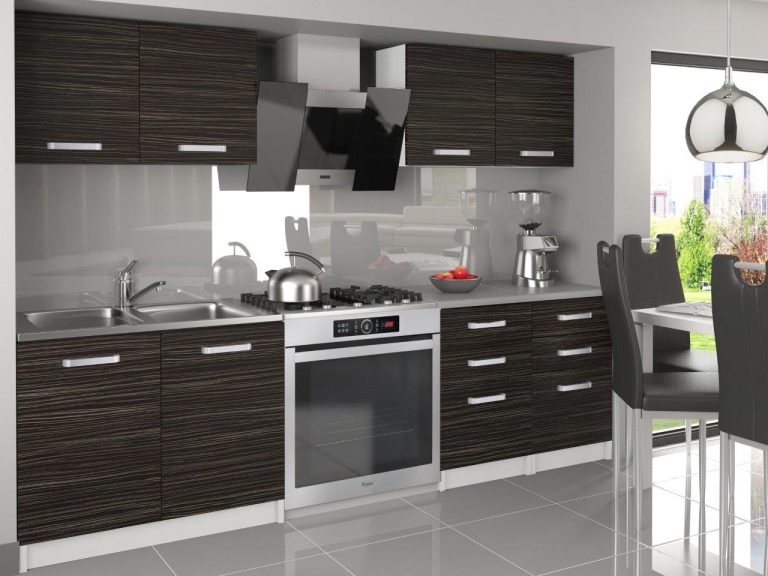 Konyhabútor 160 cm fekete ebénfa, munkalappal TOR KOMPAKTO/2/WT/HK/0/U