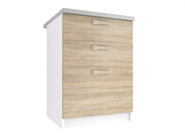 Konyhaszekrény Belini alsó fiókokkal 60 cm tolgy sonoma munkalap nélkül TOR SDSZ60/1/WT/DS/0/F
