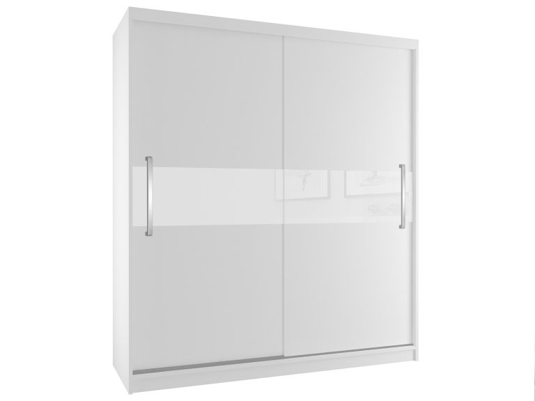 Tolóajtós szekrény 133 cm Belini fehér matt SI SZP2/2/W/W/W/UU