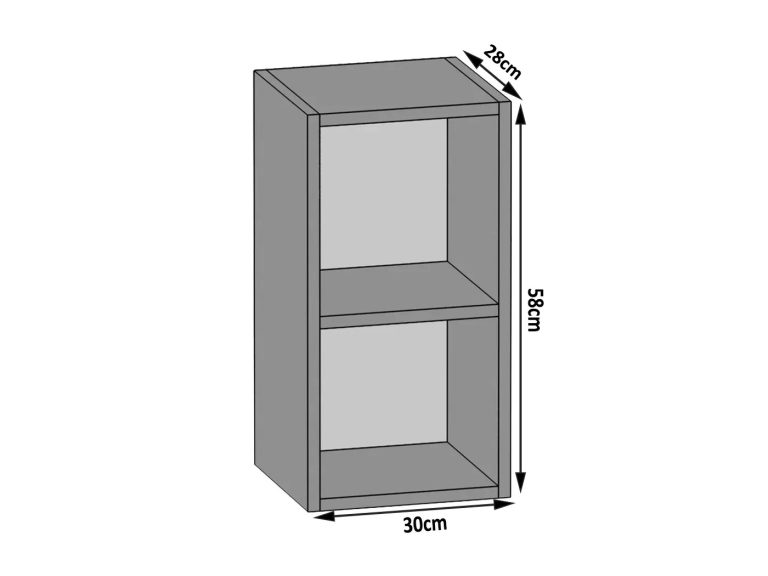 Konyhaszekrény Belini felső 30 cm fehér matt munkalappal SGO30/1/K/WT/1-1 
