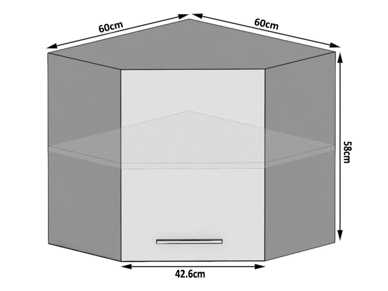 Sarok konyhaszekrény Belini felső 60 cm fehér matt TOR SGN60/2/WT/WT/0/U
