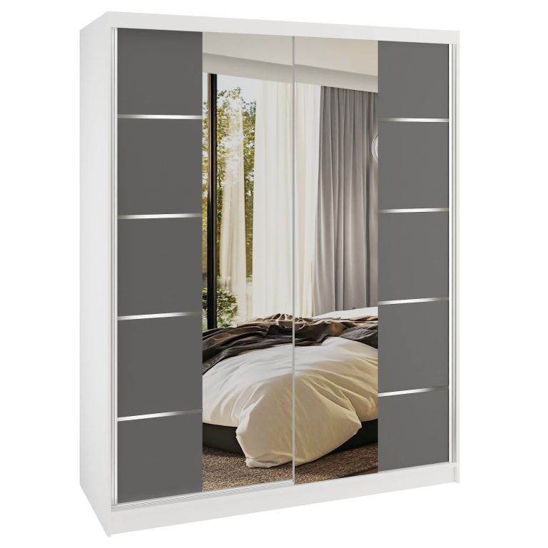 Tolóajtós szekrény  SERENITY 133 cm szürke matt ME SERENITY SZP6/0/W/SR/0/HIAL