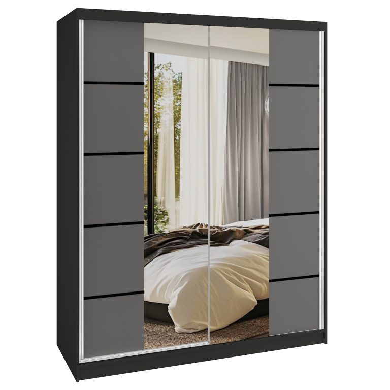 Tolóajtós szekrény SERENITY 133 cm szürke matt ME SERENITY SZP6/0/B/SR/0/HIAL
