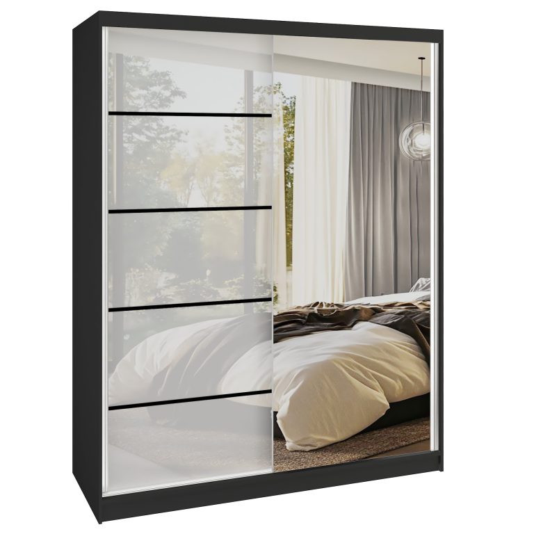 Tolóajtós szekrény SERENITY 133 cm fehér fényú MGB SERENITY SZP6/0/B/W/0/HIAL