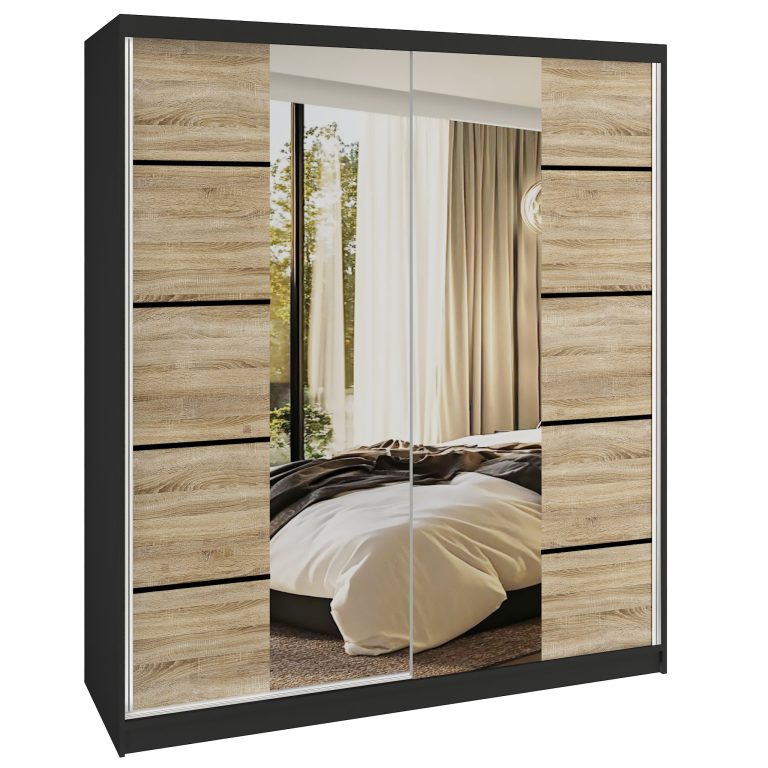 Tolóajtós szekrény SERENITY 158 cm tölgy sonoma matt ME SERENITY SZP7/0/B/DS/0/HIAL