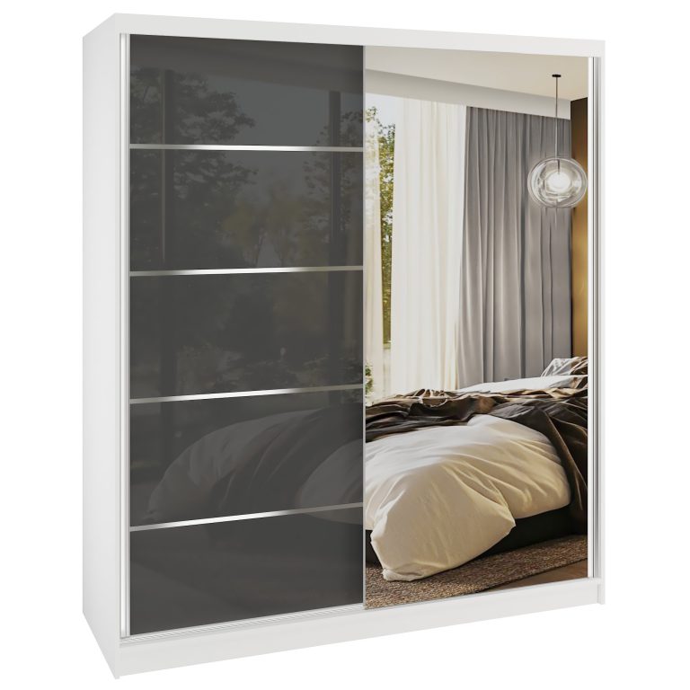 Tolóajtós szekrény SERENITY 158 cm szürke fényű MGB SERENITY SZP7/0/W/S/0/HIAL