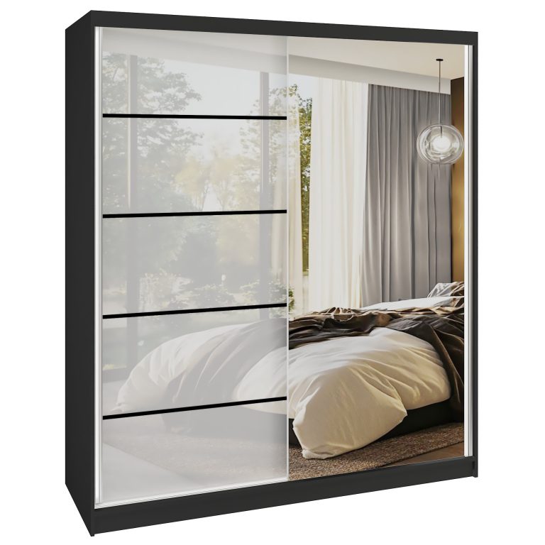 Tolóajtós szekrény SERENITY 158 cm fehér fényű MGB SERENITY SZP7/0/B/W/0/HIAL