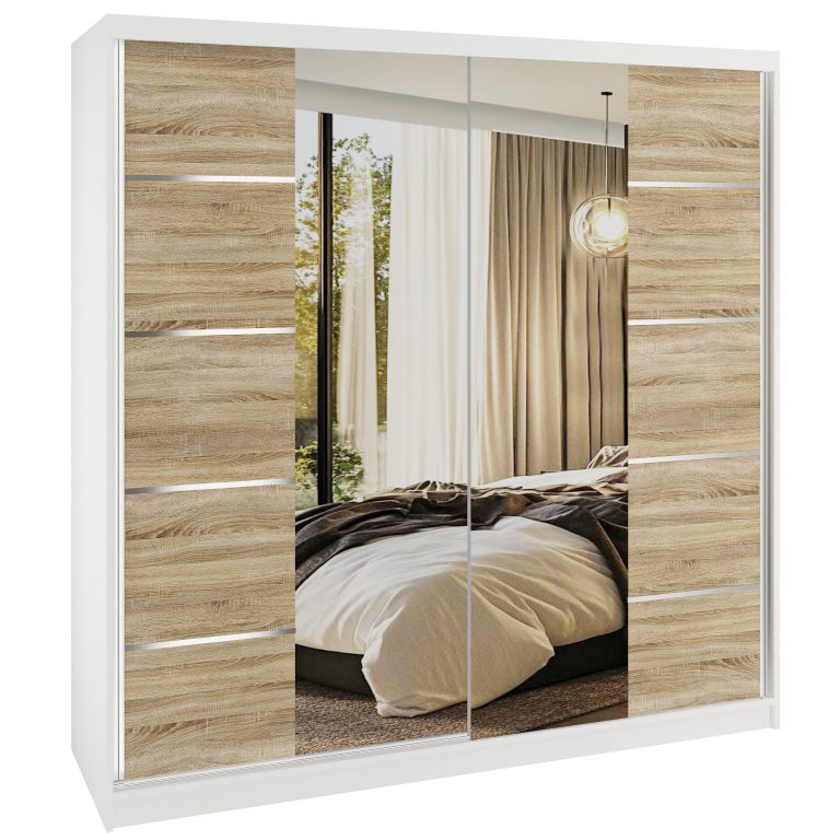 Tolóajtós szekrény SERENITY 200 cm tölgy sonoma matt ME SERENITY SZP5/0/W/DS/0/HIAL