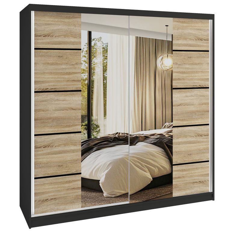 Tolóajtós szekrény SERENITY 200 cm tölgy sonoma matt ME SERENITY SZP5/0/B/DS/0/HIAL