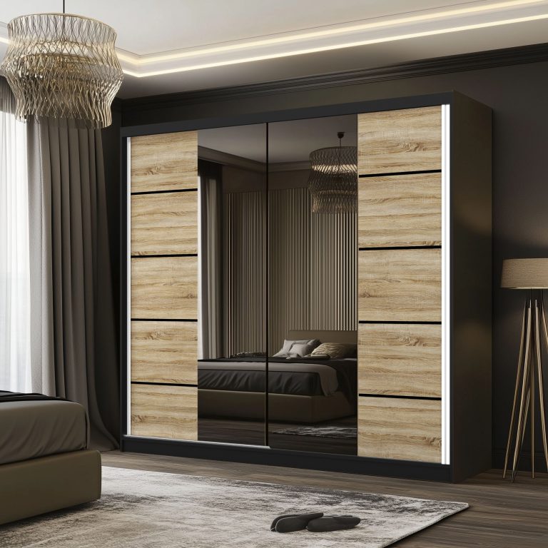 Tolóajtós szekrény SERENITY 200 cm tölgy sonoma matt ME SERENITY SZP5/0/B/DS/0/HIAL