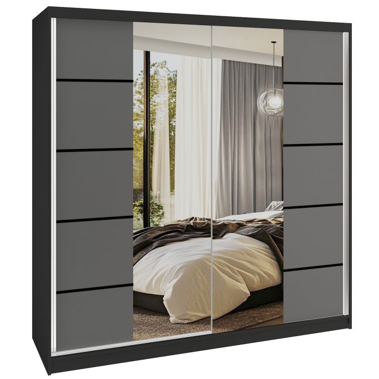Tolóajtós szekrény SERENITY 200 cm szurke matt ME SERENITY SZP5/0/B/SR/0/HIAL