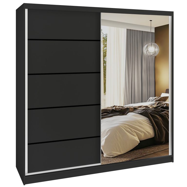 Szafa przesuwna SERENITY 200 cm czarna mat Producent MBP SERENITY SZP5/0/B/B/0/HIAL