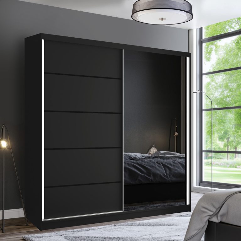 Szafa przesuwna SERENITY 200 cm czarna mat Producent MBP SERENITY SZP5/0/B/B/0/HIAL