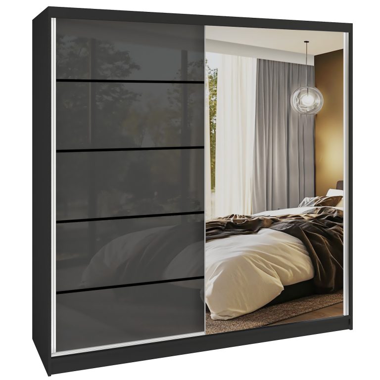 Tolóajtós szekrény SERENITY 200 cm szürke fényű MGB SERENITY SZP5/0/B/S/0/HIAL