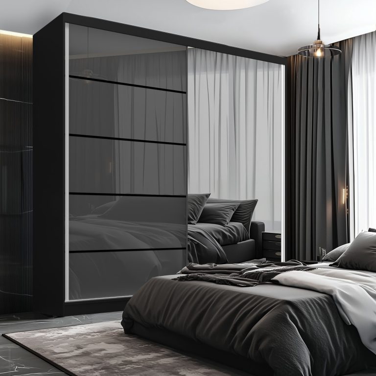 Tolóajtós szekrény SERENITY 200 cm szürke fényű MGB SERENITY SZP5/0/B/S/0/HIAL